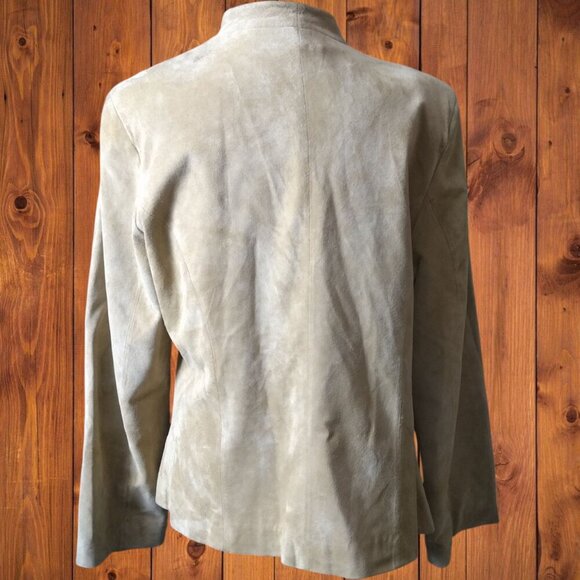 Nancy Bolen City Girl Size 12 Beige Suede Open Front Jacket Fringe Western - Picture 9 of 9